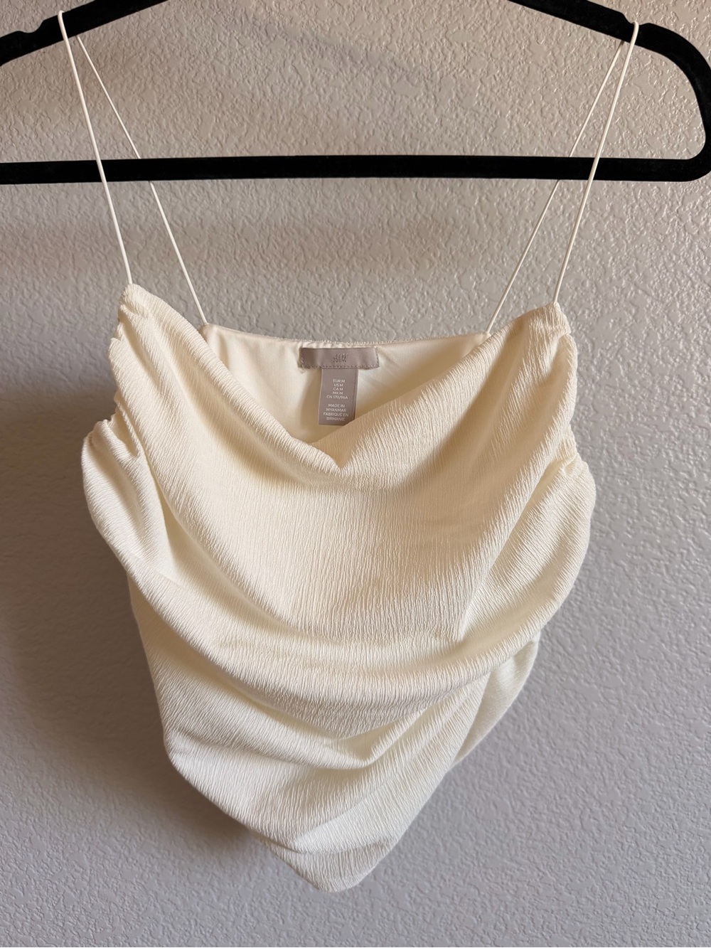 H&M Cream Cowl Neck Spaghetti Strap Camisole